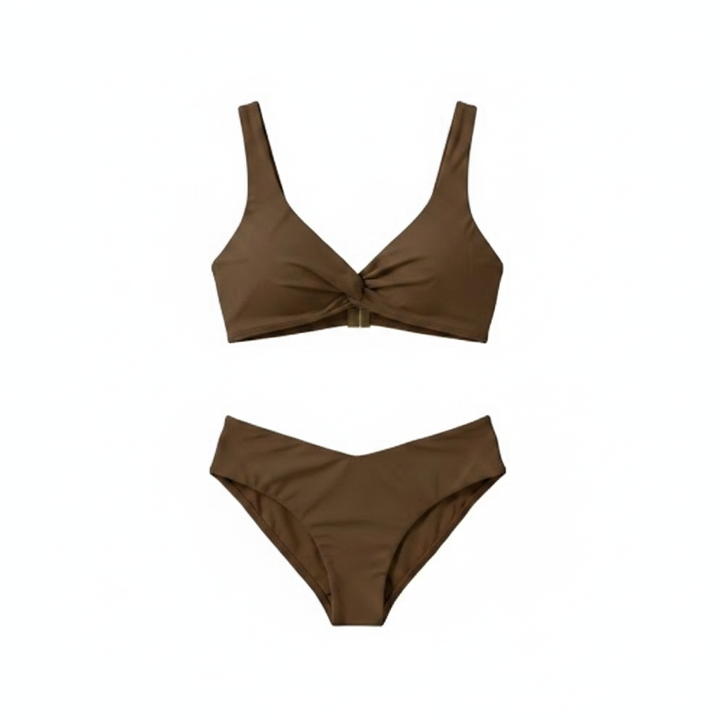 Women's Geluboao 2-Piece Bikini Set Brown (Small)